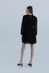 Черный платье женское INCITY с крупным бантом на груди, вырез-каре