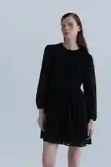 Черный платье женское INCITY с крупным бантом на груди, вырез-каре