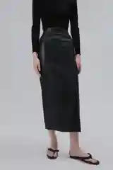Черный юбка женская INCITY макси из экокожи