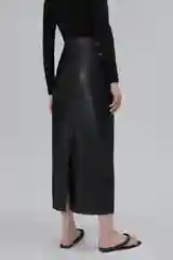 Черный юбка женская INCITY макси из экокожи