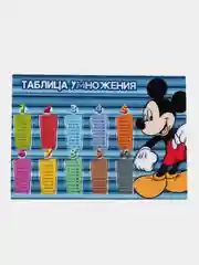 Синий закладки, таблица умножения, обучающий мини плакат, Уэнсдей, Влад А4 и другие герои