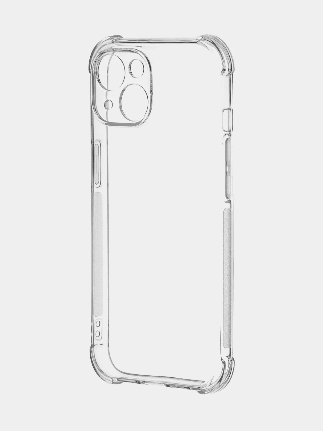 Прозрачный чехол + стекло для iPhone 15 противоударный силиконовый ROSCO прозрачный, усиленные углы