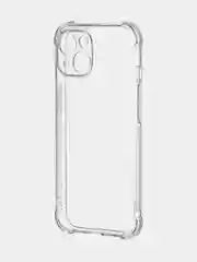 Прозрачный чехол + стекло для iPhone 15 противоударный силиконовый ROSCO прозрачный, усиленные углы