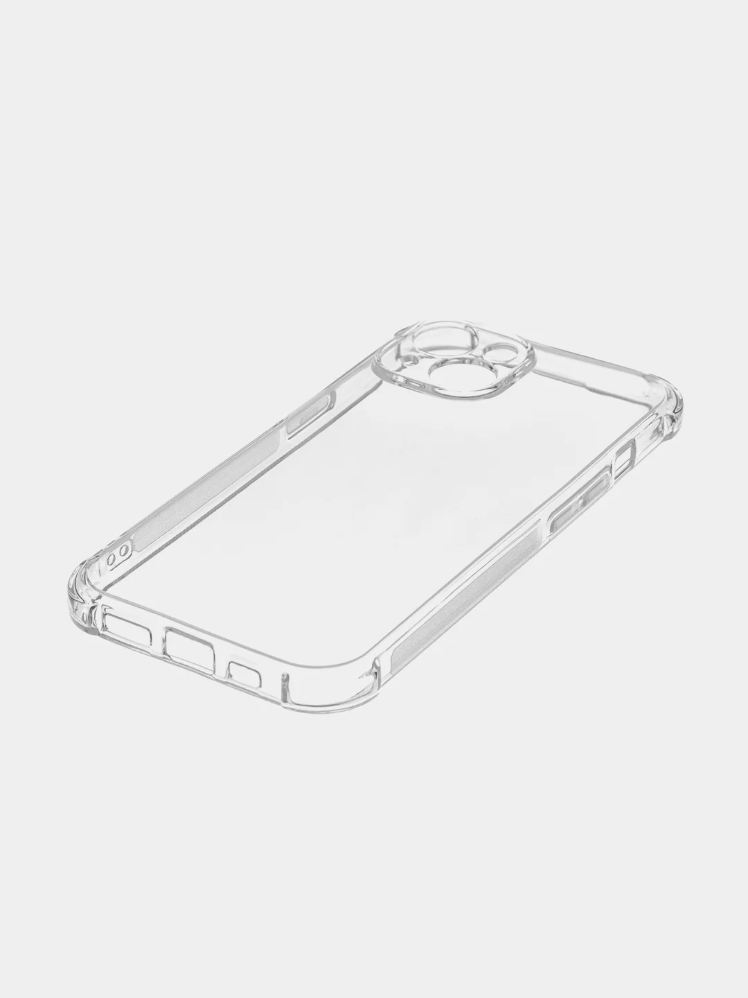 Прозрачный чехол + стекло для iPhone 15 противоударный силиконовый ROSCO прозрачный, усиленные углы