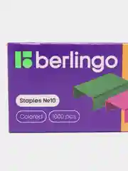 Скобы для степлера №10 Berlingo, цветные, 1000 штук