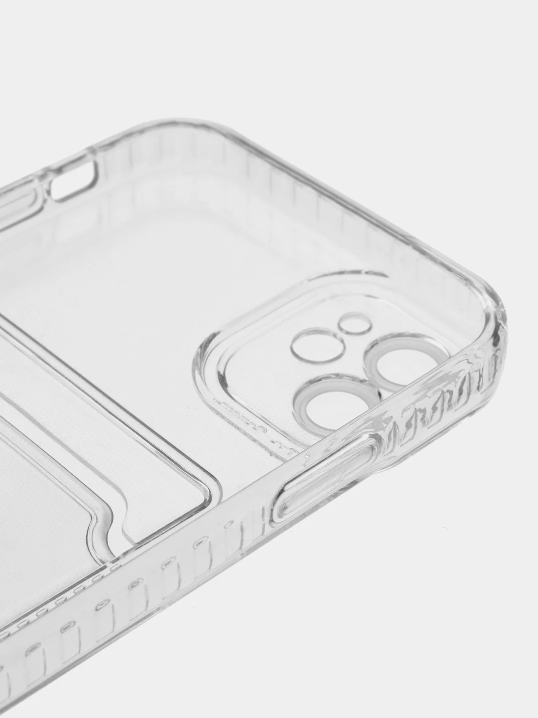 Чехол с карманом для карт на iPhone XR, 11, 12, 13, Pro, Pro Max, прозрачный силикон
