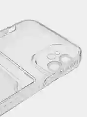 Чехол с карманом для карт на iPhone XR, 11, 12, 13, Pro, Pro Max, прозрачный силикон