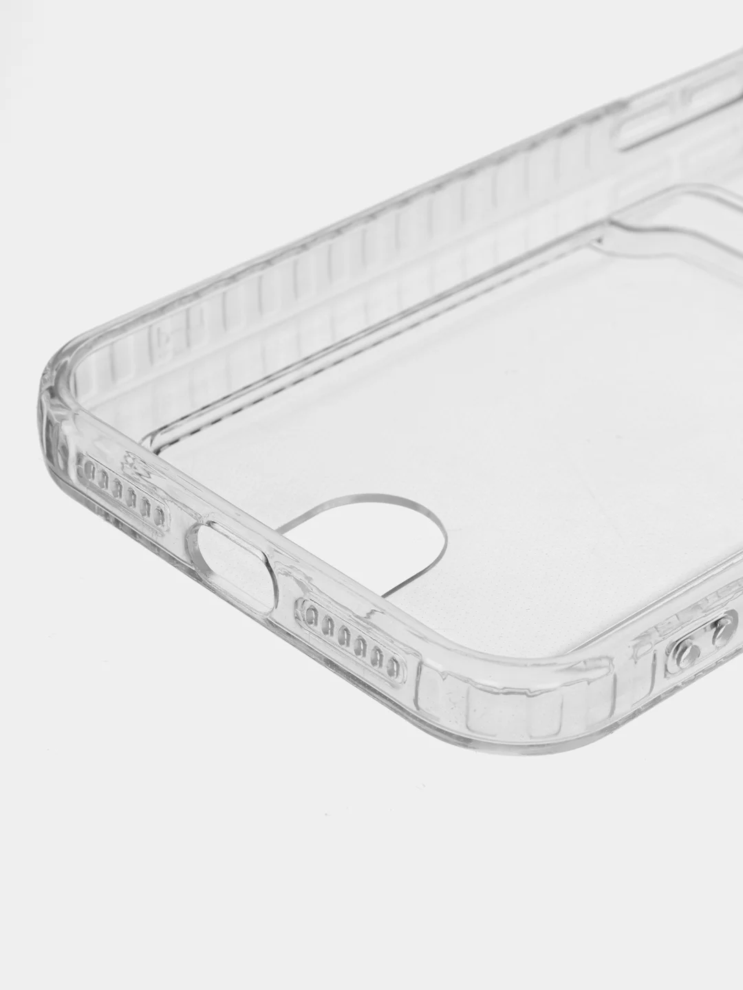 Чехол с карманом для карт на iPhone XR, 11, 12, 13, Pro, Pro Max, прозрачный силикон