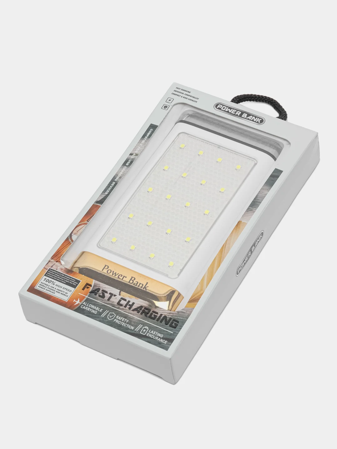 Внешний аккумулятор с фонариком, 10000 mAh