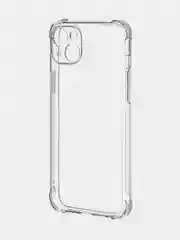 Прозрачный чехол+стекло для Apple iPhone 15 Plus противоударный силиконовый ROSCO с усиленными углами