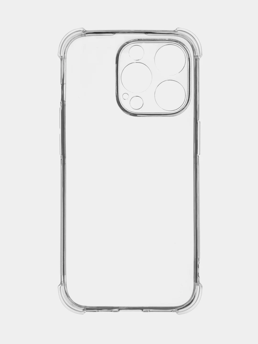 Прозрачный чехол + стекло для iPhone 15 Pro противоударный силиконовый ROSCO прозрачный с углами