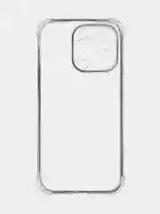 Прозрачный чехол + стекло для iPhone 15 Pro противоударный силиконовый ROSCO прозрачный с углами