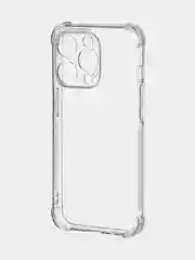 Прозрачный чехол + стекло для iPhone 15 Pro противоударный силиконовый ROSCO прозрачный с углами