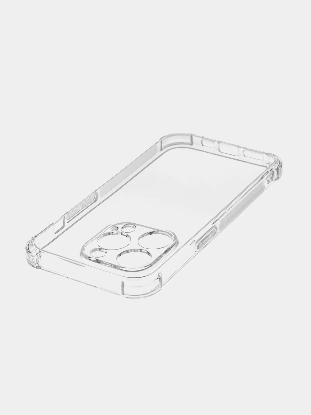Прозрачный чехол + стекло для iPhone 15 Pro противоударный силиконовый ROSCO прозрачный с углами
