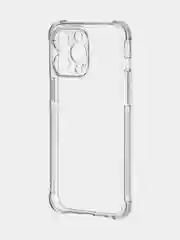 Прозрачный чехол + стекло для iPhone 15 Pro Max противоударный силиконовый ROSCO прозрачный с углами