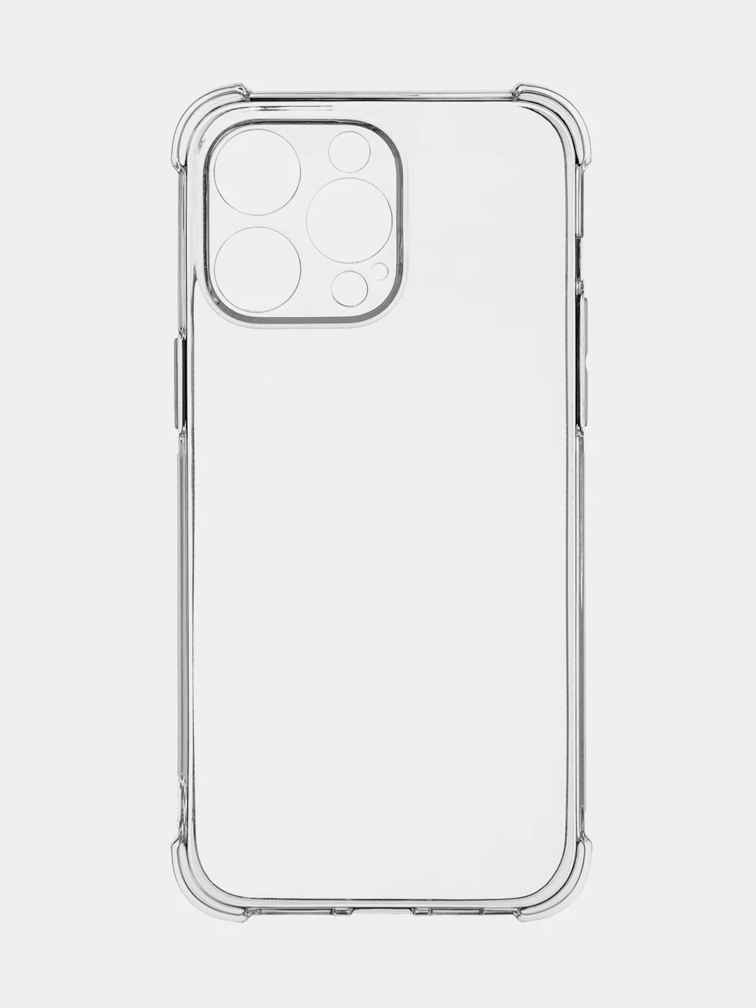 Прозрачный чехол + стекло для iPhone 15 Pro Max противоударный силиконовый ROSCO прозрачный с углами