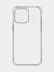 Прозрачный чехол + стекло для iPhone 15 Pro Max противоударный силиконовый ROSCO прозрачный с углами