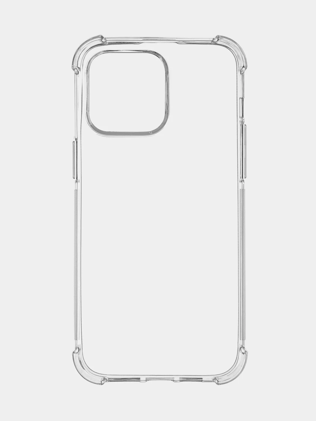 Прозрачный чехол для iPhone 15 Pro Max противоударный силиконовый ROSCO прозрачный, усиленные углы