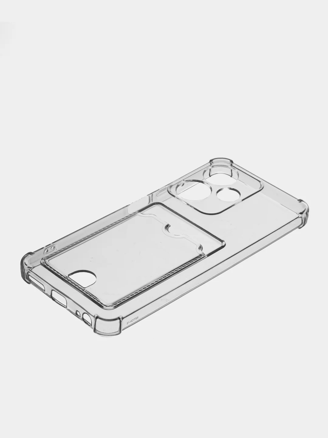Черный чехол для Infinix Hot 30i, Инфиникс Хот 30Ай, прозрачный, с карманом для карты