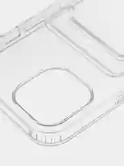 Прозрачный чехол для Apple iPhone 15 силиконовый ROSCO с карманом для карт, защитой камер, картхолдер
