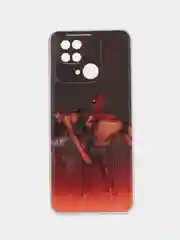 Тёмно-розовый чехол на Xiaomi Redmi 10C / Сяоми Редми 10С прозрачный, с рисунком, защита камеры