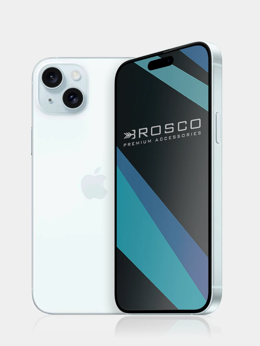 Белый 1-2шт стекло для iPhone 15 Plus защитное ROSCO олеофобное покрытие матовое антишпион рамка