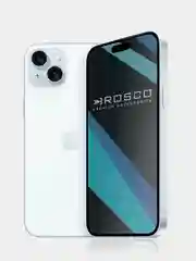 Белый 1-2шт стекло для iPhone 15 Plus защитное ROSCO олеофобное покрытие матовое антишпион рамка