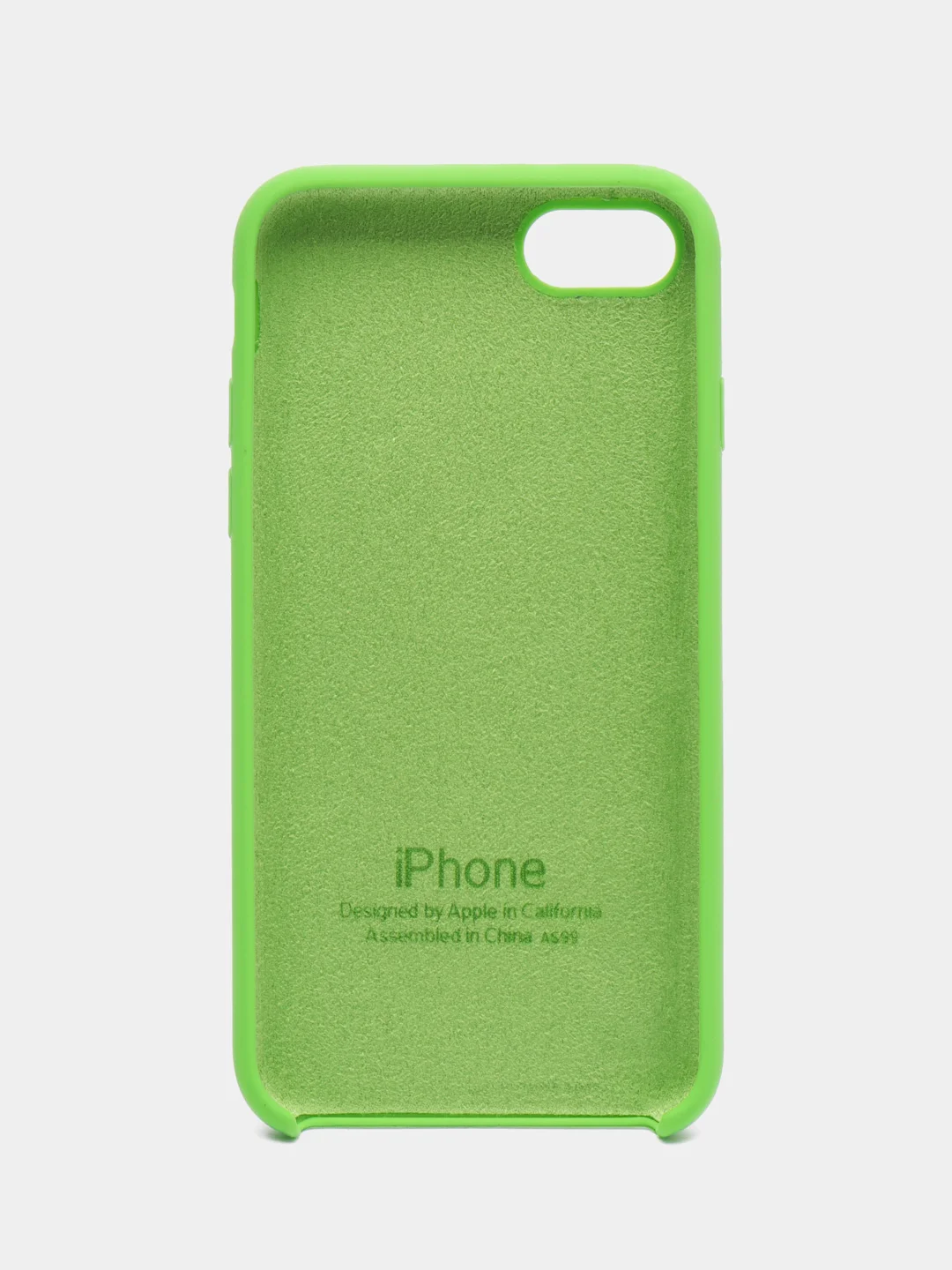 Зеленый чехол Silicone Case для iPhone 7, 8, SE 2020, с открытым низом