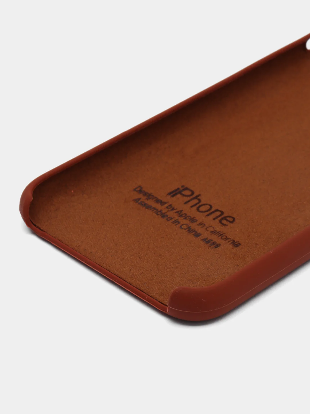 Коричневый чехол Silicone Case для iPhone 7, 8, SE 2020, с открытым низом