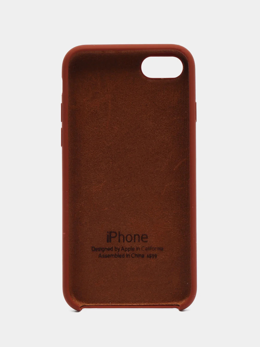 Коричневый чехол Silicone Case для iPhone 7, 8, SE 2020, с открытым низом