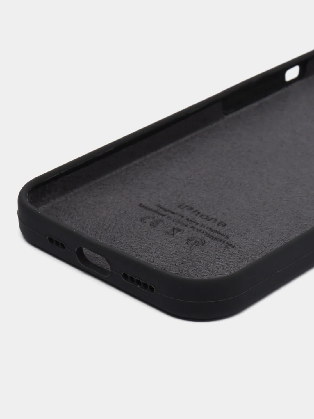 Угольный чехол Silicone Case для iPhone 12 / iPhone 12 Pro, закрытый низ