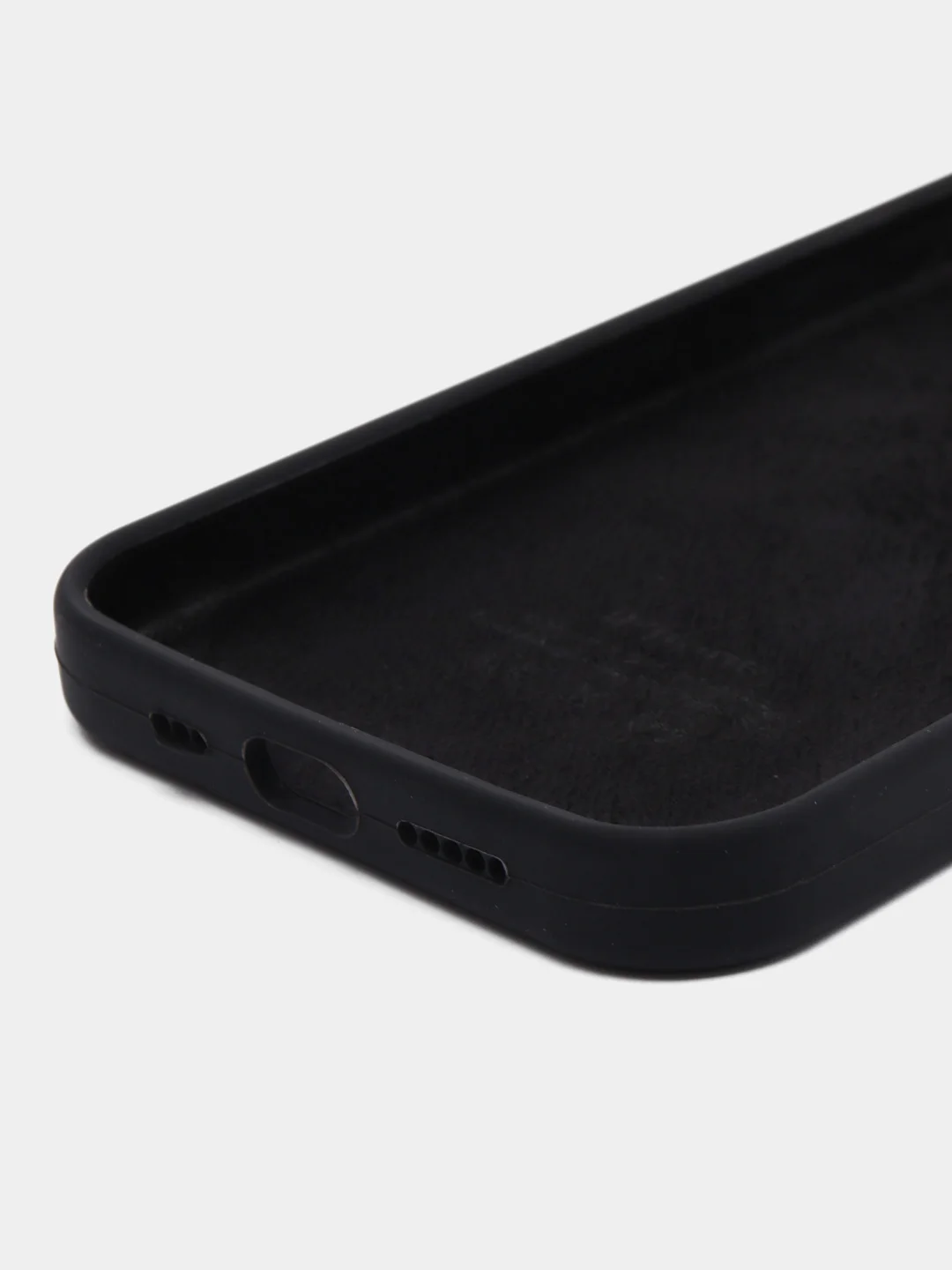 Черный чехол Silicone Case для iPhone 12 / iPhone 12 Pro, закрытый низ