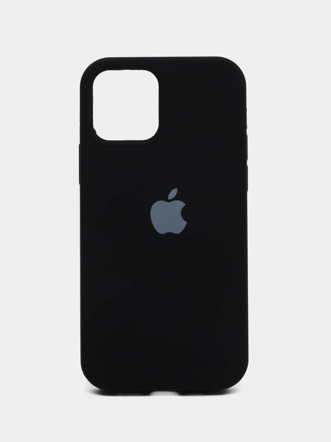 Черный чехол Silicone Case для iPhone 12 / iPhone 12 Pro, закрытый низ