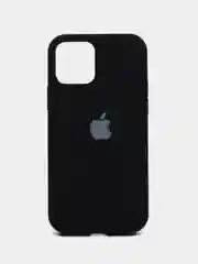 Черный чехол Silicone Case для iPhone 12 / iPhone 12 Pro, закрытый низ