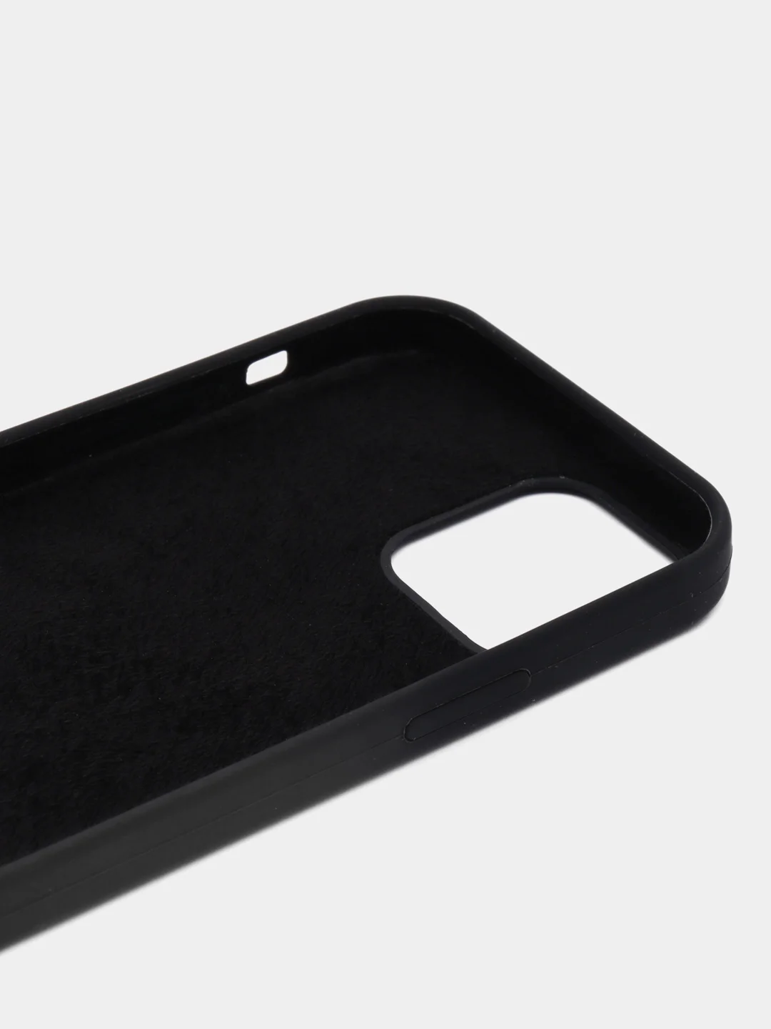 Черный чехол Silicone Case для iPhone 12 / iPhone 12 Pro, закрытый низ