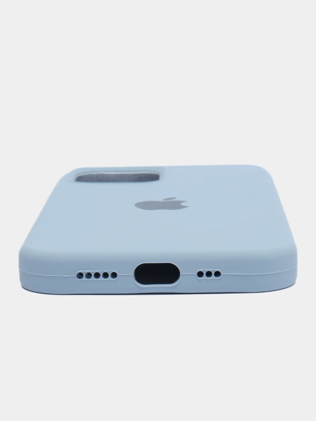 Небесно-голубой чехол Silicone Case для iPhone 12 / iPhone 12 Pro, закрытый низ