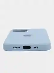 Небесно-голубой чехол Silicone Case для iPhone 12 / iPhone 12 Pro, закрытый низ