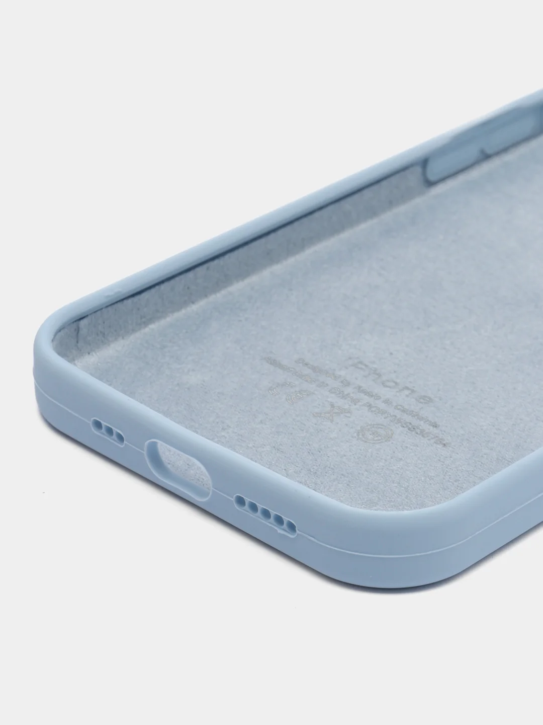 Небесно-голубой чехол Silicone Case для iPhone 12 / iPhone 12 Pro, закрытый низ