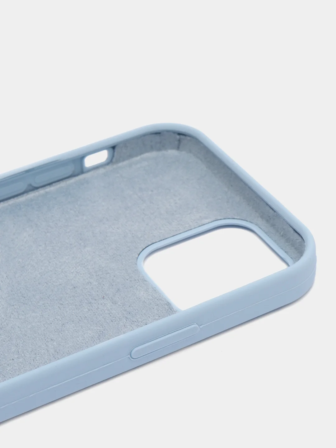 Небесно-голубой чехол Silicone Case для iPhone 12 / iPhone 12 Pro, закрытый низ