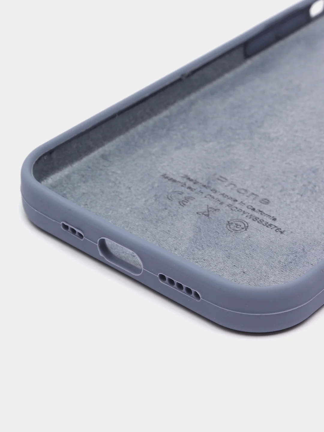 Темно-синий чехол Silicone Case для iPhone 12 / iPhone 12 Pro, закрытый низ