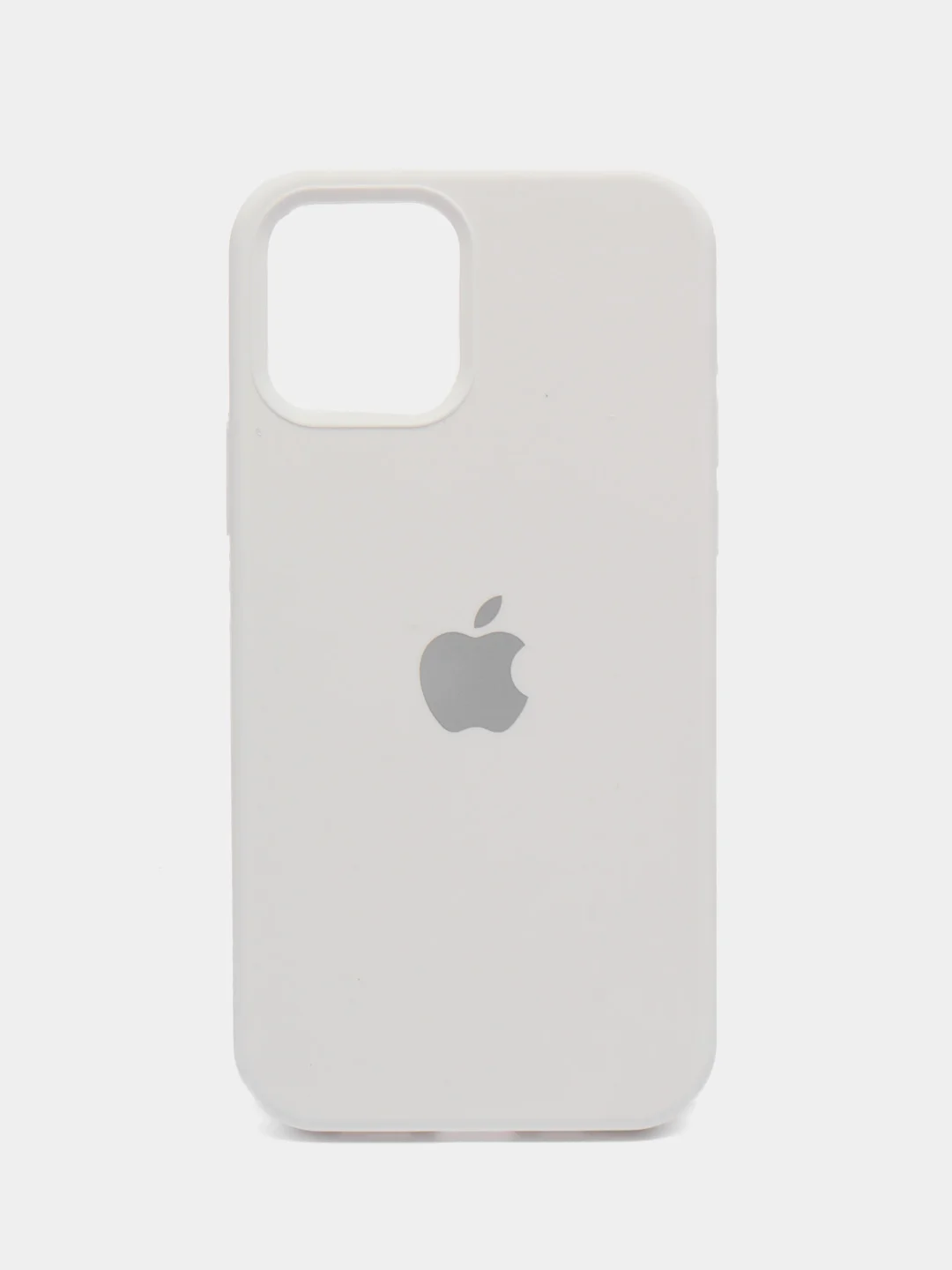 Белый чехол Silicone Case для iPhone 12 / iPhone 12 Pro, закрытый низ