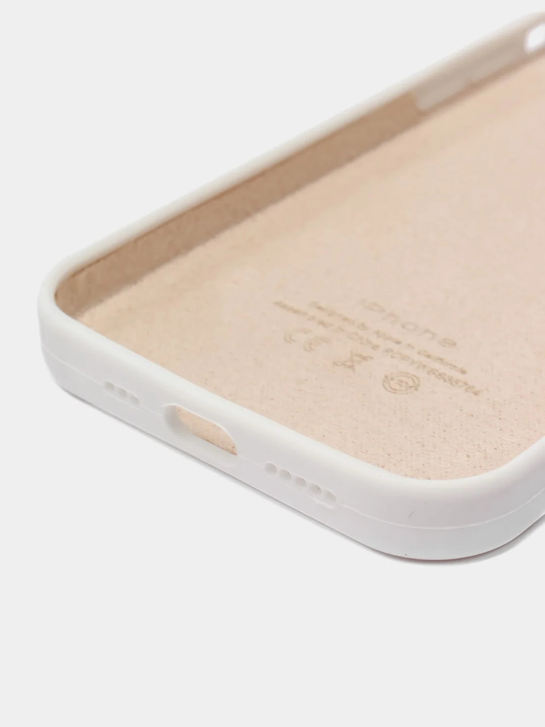 Белый чехол Silicone Case для iPhone 12 / iPhone 12 Pro, закрытый низ