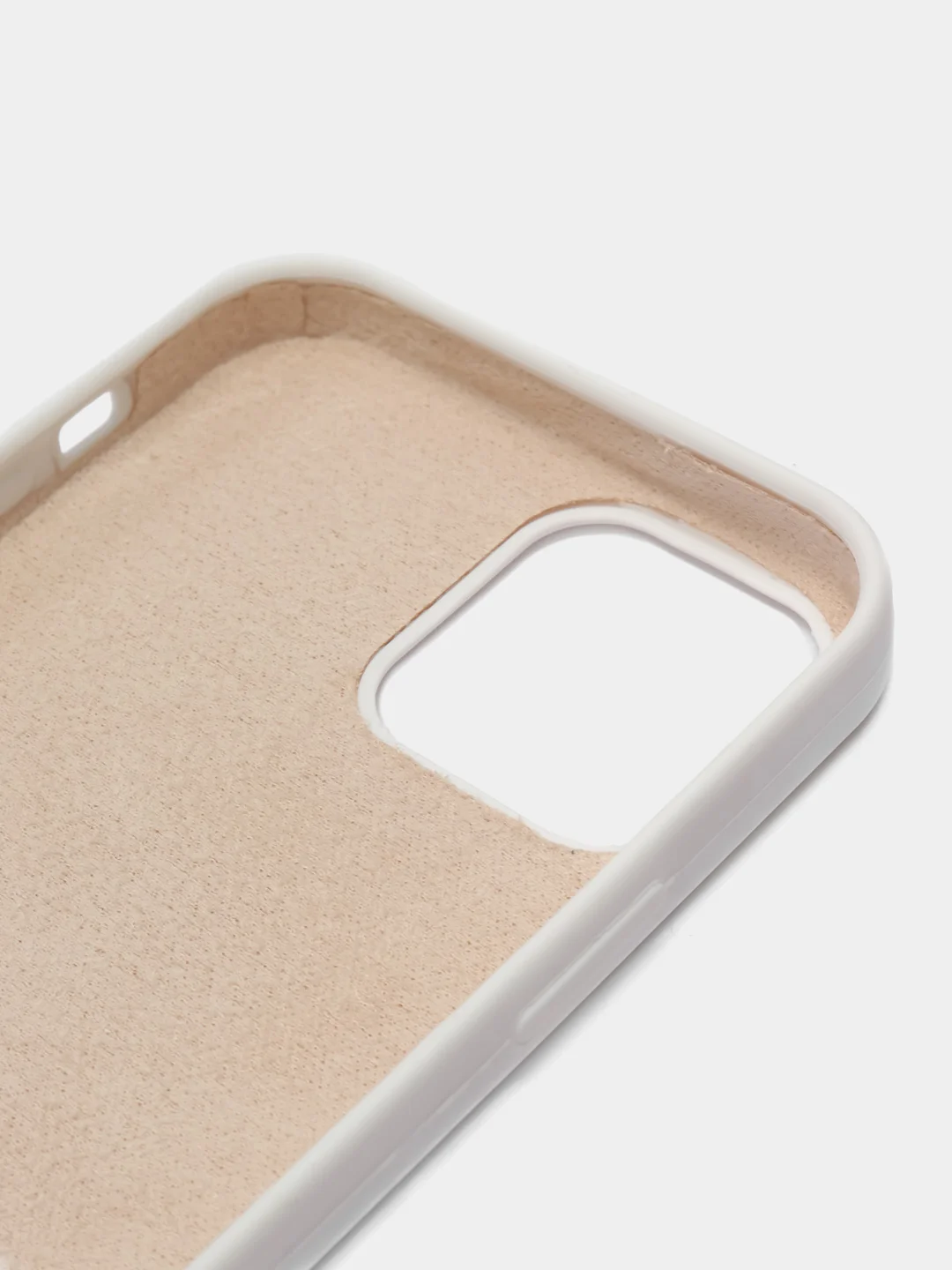 Белый чехол Silicone Case для iPhone 12 / iPhone 12 Pro, закрытый низ