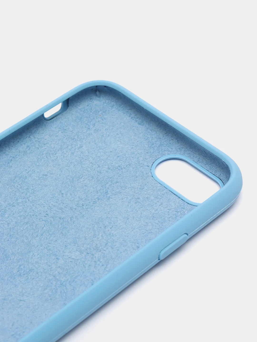 Синий чехол Silicone Case для iPhone 7, 8, SE 2020, с открытым низом