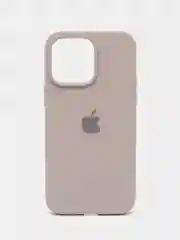 Бежевый меланж чехол Silicone Case для iPhone 14, 14 Plus, 14 Pro, 14 Pro Max, с закрытым низом