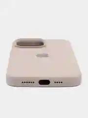 Бежевый меланж чехол Silicone Case для iPhone 14, 14 Plus, 14 Pro, 14 Pro Max, с закрытым низом