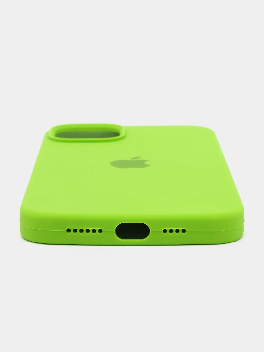 Лайм чехол Silicone Case для iPhone 14, 14 Plus, 14 Pro, 14 Pro Max, с закрытым низом
