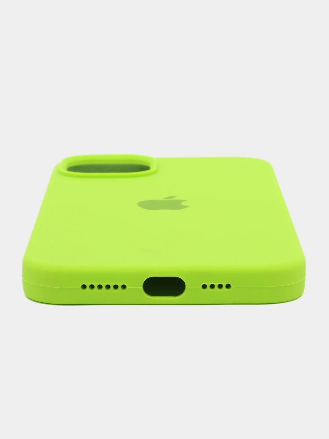 Салатовый чехол Silicone Case для iPhone 14, 14 Plus, 14 Pro, 14 Pro Max, с закрытым низом