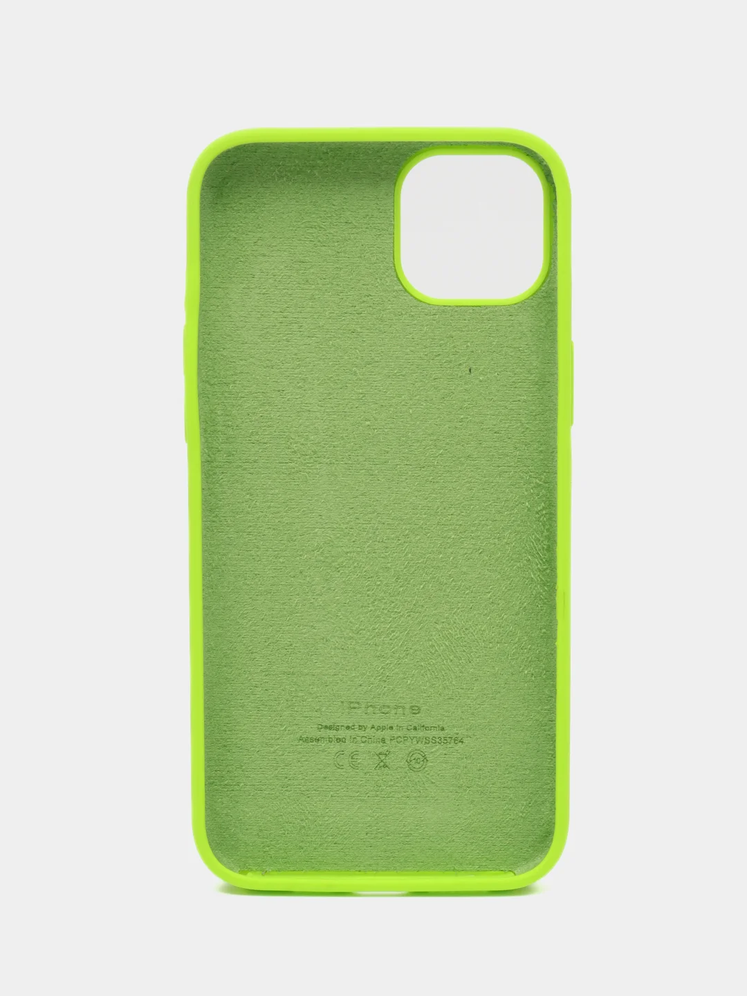 Салатовый чехол Silicone Case для iPhone 14, 14 Plus, 14 Pro, 14 Pro Max, с закрытым низом