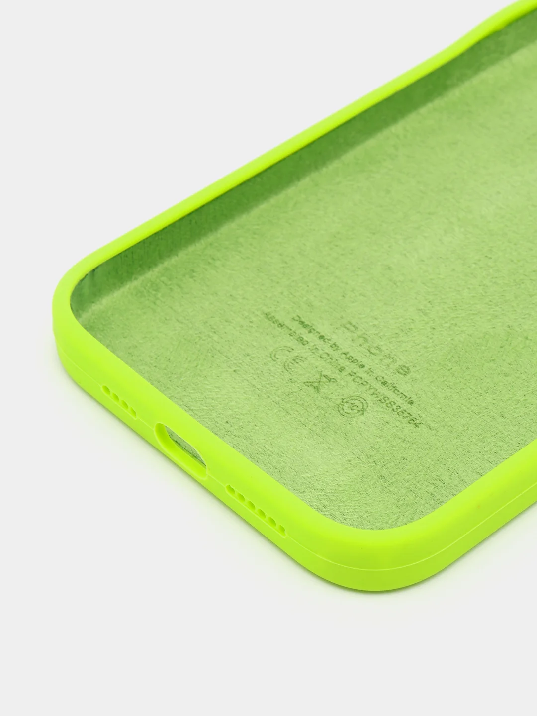 Салатовый чехол Silicone Case для iPhone 14, 14 Plus, 14 Pro, 14 Pro Max, с закрытым низом